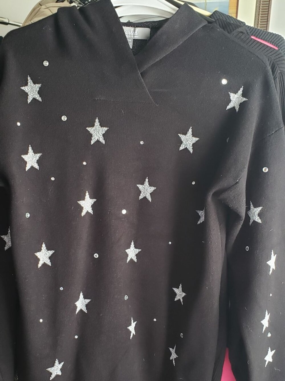 Star black hoodie sweater size m